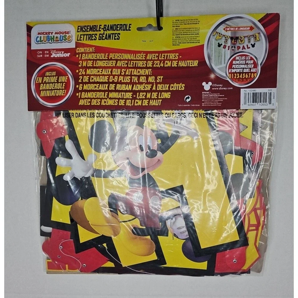 Disney Junior Mickey Mouse Jumbo Letter Banner Kit 10 Ft Yellow Birthday Decor‎
